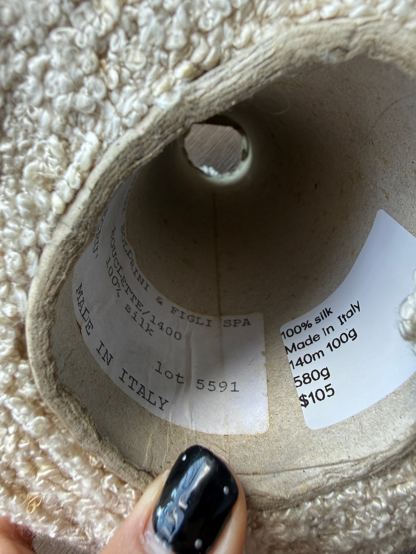 Silk boucle - white