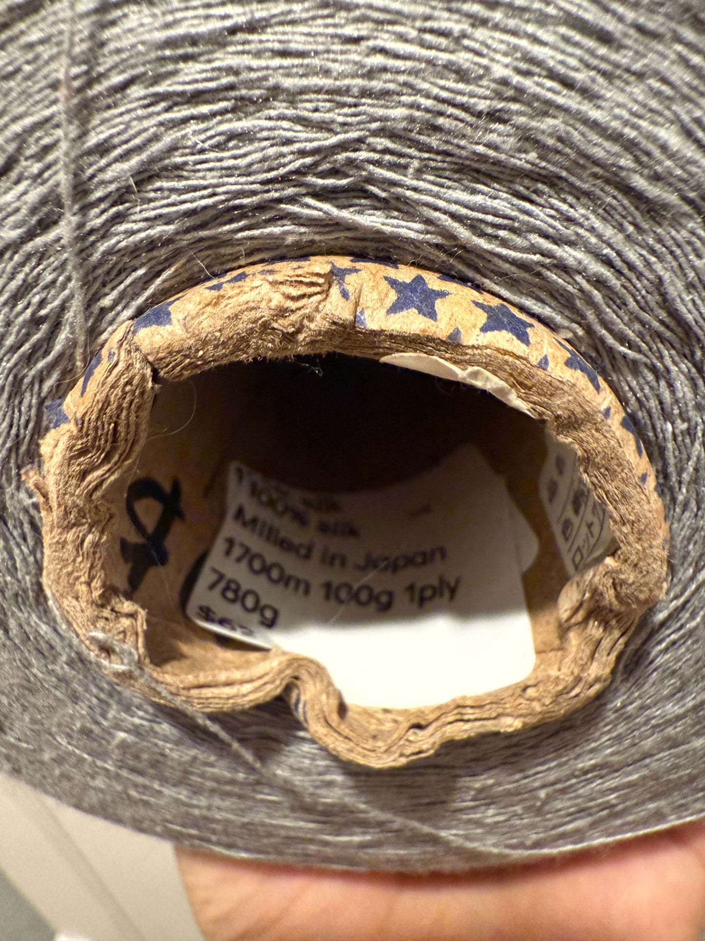 100% silk - misty blue